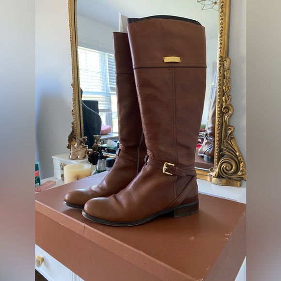 Coach New York Micha Calf Riding Boot in Chestnut - Size 9 - Picture 1 of 6